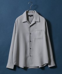 ANPAS(ANPAS)/【ANPAS】オーバーサイズ ツイル オープンカラーシャツ メンズ シャツ 長袖 開襟シャツ/ライトグレー