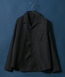 ANPAS(ANPAS)/【ANPAS】オーバーサイズ ツイル オープンカラーシャツ メンズ シャツ 長袖 開襟シャツ/チャコール