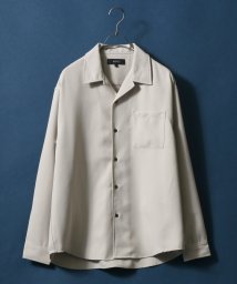 ANPAS(ANPAS)/【ANPAS】オーバーサイズ ツイル オープンカラーシャツ メンズ シャツ 長袖 開襟シャツ/ベージュ