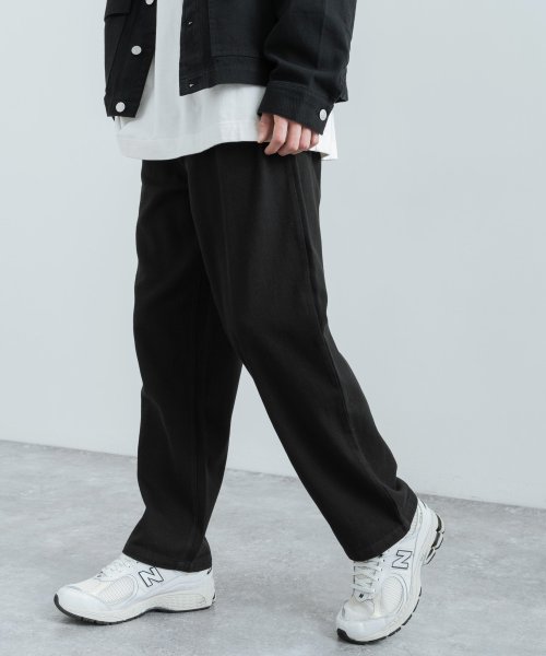 デニムパンツ メンズ レディース ジーンズ ワイドシルエット バルーン カジュアル ストリート シンプル 無地 オーバーサイズ バギー シェフ コック テーパー ロッキーモンロー Rocky Monroe Magaseek