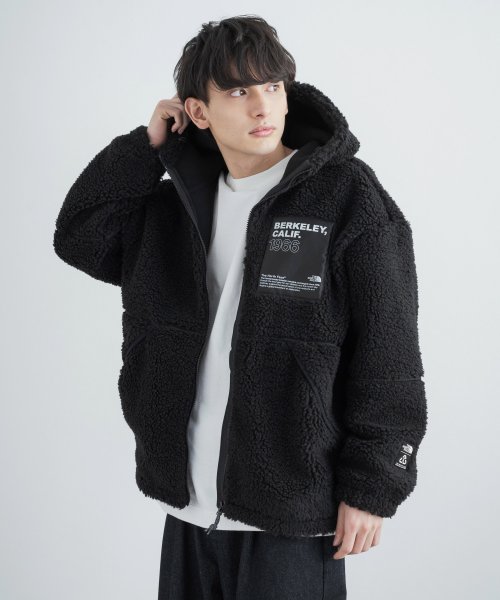 Rocky Monroe(ロッキーモンロー)/THE NORTH FACE ノースフェイス 韓国 WHITE LABEL ホワイトレーベル LYMAN FLEECE HOODIE メンズ レディース ボアジ/ブラック