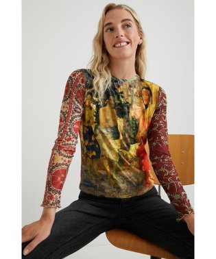 Desigual/ポリネシア チュール袖 Tシャツ/504451086