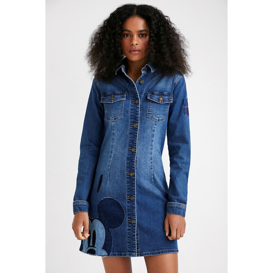 人気急上昇 ミッキーマウス デニムワンピース ワンピース ドレス 人気急上昇 ミッキーマウス デニムワンピース ワンピース ドレス