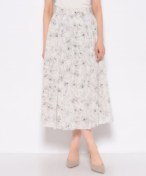 オリジナル線描き花柄プリントスカート トアック Toac Magaseek