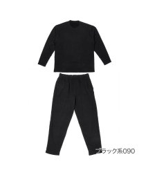 fukuske(フクスケ)/福助 公式 ルームウェア メンズ パイル クルーネック長袖シャツ ロングパンツ 上下セット rm9－2101/ブラック