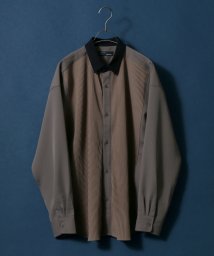 ANPAS(ANPAS)/【ANPAS】Natural Stretch Pleated Switching Shirt/プリーツ切り替えシャツ/ベージュ