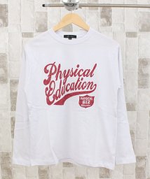 TopIsm(トップイズム)/メンズ ロングTシャツ カットソー 長袖 Tシャツ アメカジ カレッジロゴ ミリタリー ロゴ フォト プリント/ホワイト