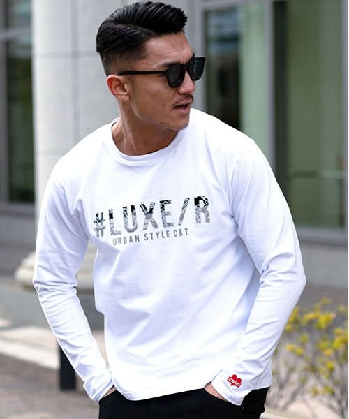 Luxe R ロゴジェルプリントクルーネック長袖tシャツ ロンt メンズ ブランド スポーツ ジムウェア 筋トレ トップス 大人 ロゴ クルーネック 伸縮 スト エスビーセレクト Sb Select Magaseek