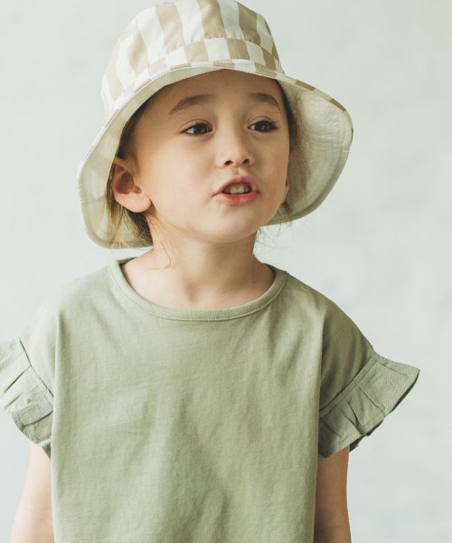 セール プレミアムコットン100 無地 ボーダー 異素材 肩フリル カットソー バック フリル ガールズ Tシャツ トップス ペアマノン Pairmanon Magaseek