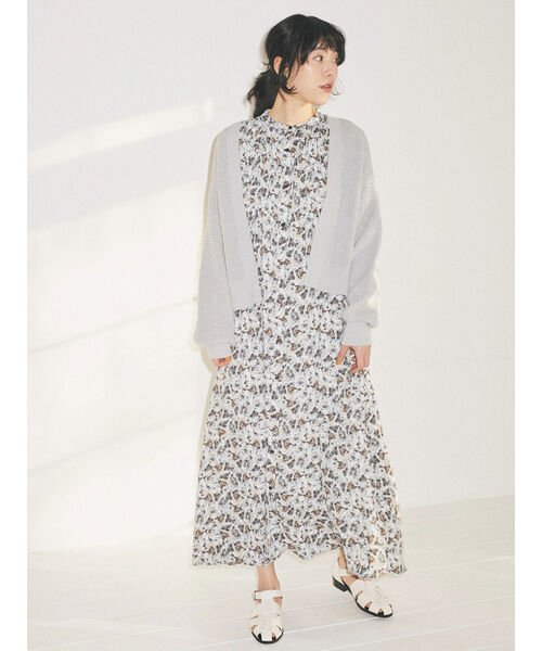 セール シャーリングギャザーワンピース フラワー アースミュージック エコロジー Earth Music Ecology Magaseek