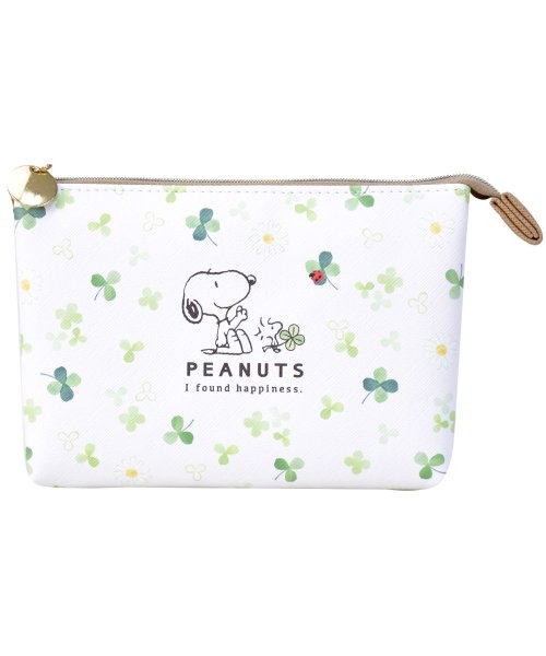 ランナー Runner スヌーピー ポーチ 化粧ポーチ コスメポーチ トラベルポーチ スクエアポーチ クローバー ウッドストック 合皮 フェイクレザー 仕分け シンプル レディース 高 Magaseek