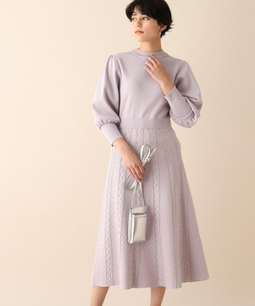 オペークドットクリップ Opaque Clip 配色ジャガードニットワンピース Magaseek