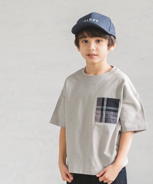 かぞくおそろい 異素材 ポケット チェック ストライプ ドット 花柄 ユニセックス 半袖 Tシャツ ペアマノン Pairmanon Magaseek