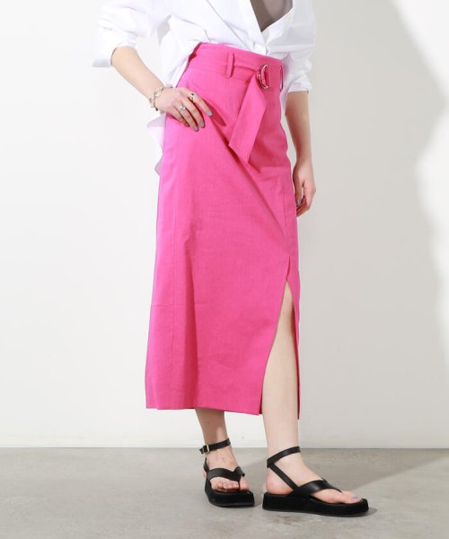 リネン混ストレッチロングタイトスカート ノーリーズソフィー Nolley S Sophi Magaseek