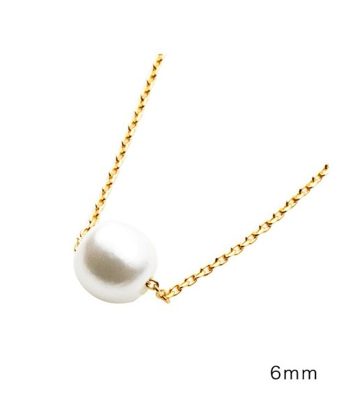 cream dot(クリームドット)/6サイズから選べる一粒パールのシンプルネックレス/ゴールド系4