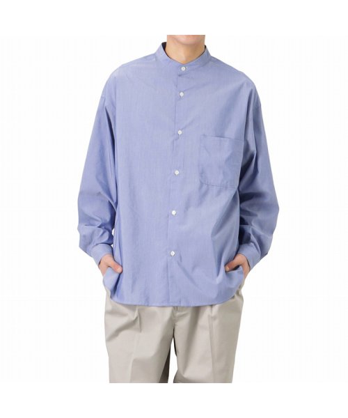 MAC HOUSE(men)(マックハウス（メンズ）)/URBAN COLLECTION アーバンコレクション スタンドビッグシャツ MAC22－002/ブルー