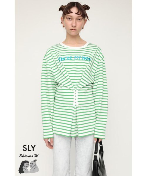 SLY(スライ)/SHIOMIWADA x SLY HOOKED Tシャツ/M/GRN7