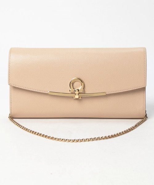 FERRAGAMO(フェラガモ)/【Salvatore Ferragamo】サルヴァトーレ フェラガモ 22C941 チェーンストラップ　ショルダー ミニバッグ/PINKBEIGE