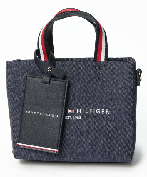 TOMMY HILFIGER(トミーヒルフィガー)/マイクロデニムトートバッグ/ブルー