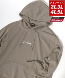 MARUKAWA(大きいサイズのマルカワ)/【GENUINE Dickies】ジェニュインディッキーズ 大きいサイズ 裏毛 ロゴ デザイン パーカー/ベージュ