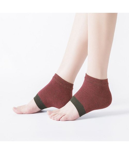 BACKYARD FAMILY(バックヤードファミリー)/かかとケア 靴下 2足セット sock11/レッド