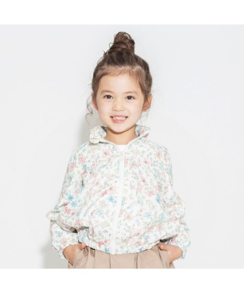 新品 明る メゾピアノ 花柄 フリル ウィンドブレーカー 