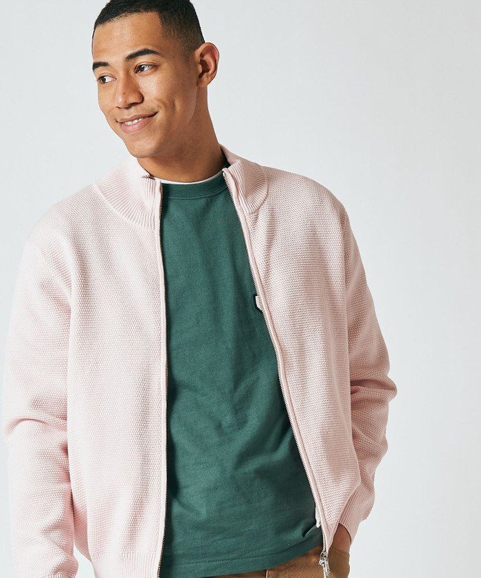 コットンカシミヤ フルジップカーディガン(504534028)｜HANKYU MEN