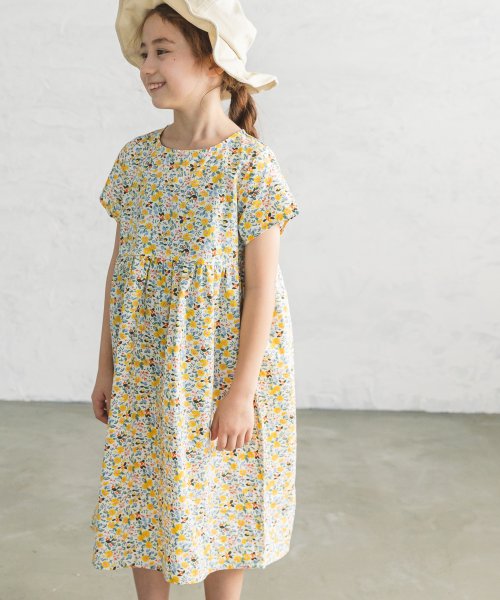 フレンチスリーブ 総柄 半袖 ワンピース チェックドット 花柄 ペアマノン Pairmanon Magaseek