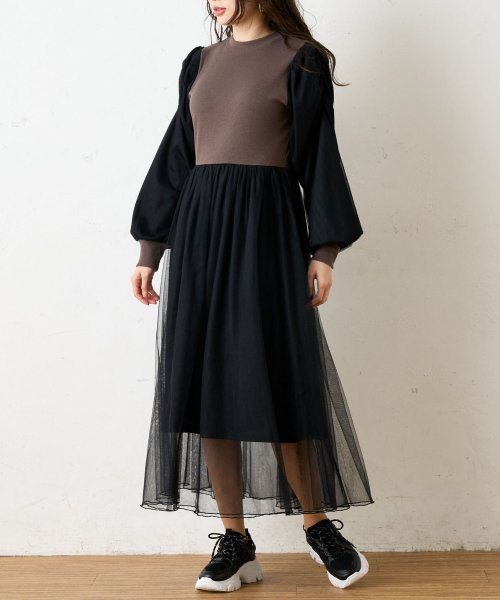 セール 袖コンシャスチュール切り替えワンピース オリーブデオリーブ Olive Des Olive Magaseek