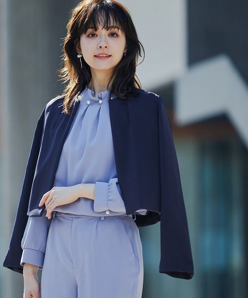 セレモニー パーティー ジャケット ノーカラー スーツ ワンピース セットアップ ボレロ 結婚式 お呼ばれ ショート丈 オケージョン 無地 体型カバー フォーマ ニアナ Niana Magaseek