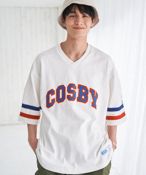 coen(coen)/COSBY(コスビー)別注ホッケー7分袖Tシャツ/WHITE