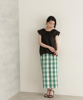 NATURAL BEAUTY BASIC/[洗える]ギンガムナロースカート/504534141