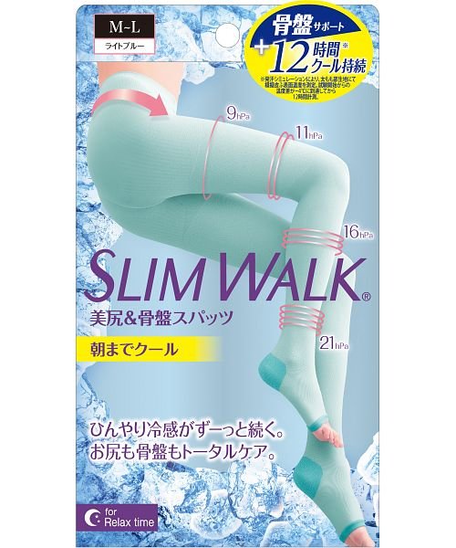 SLIM WALK(スリムウォーク)/スリムウォーク 美尻骨盤スパッツ朝までクール ライトブルー M－L/その他