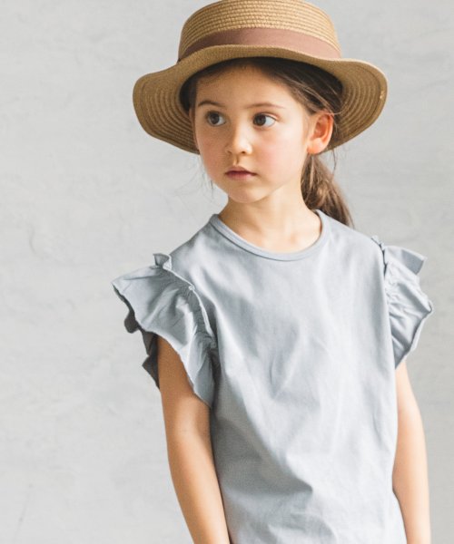 セール プレミアムコットン100 肩フリル ガールズ 半袖 Tシャツ カットソー トップス ペアマノン Pairmanon Magaseek