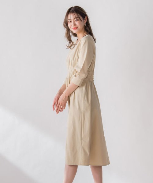 ウエストタックパールワンピース 洗濯機で洗える クイーンズコート Queens Court Magaseek