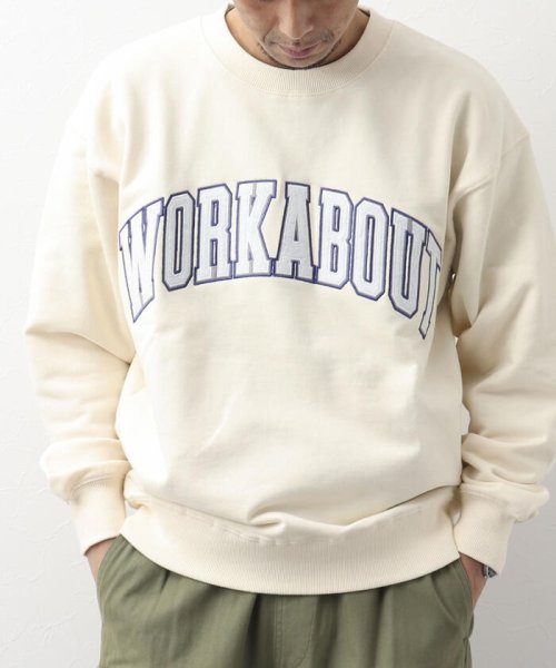 WORK ABOUT(WORK ABOUT)/【WORK ABOUT/ワークアバウト】 COLLEGE SWEAT カレッジスウェット カレッジロゴ/オフホワイト