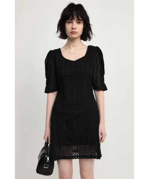 SLY(スライ)/CUT LACE ショートワンピース/BLK