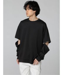 semanticdesign(セマンティックデザイン)/袖着脱 クルーネック 長袖ルーズ 長袖 メンズ Tシャツ カットソー カジュアル インナー ビジネス ギフト プレゼント/ブラック