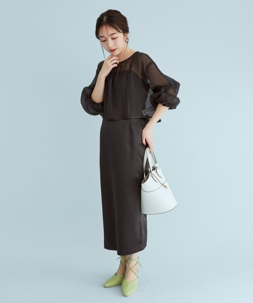 ビス Vis Set シアープルオーバーセットサテンキャミワンピース Magaseek