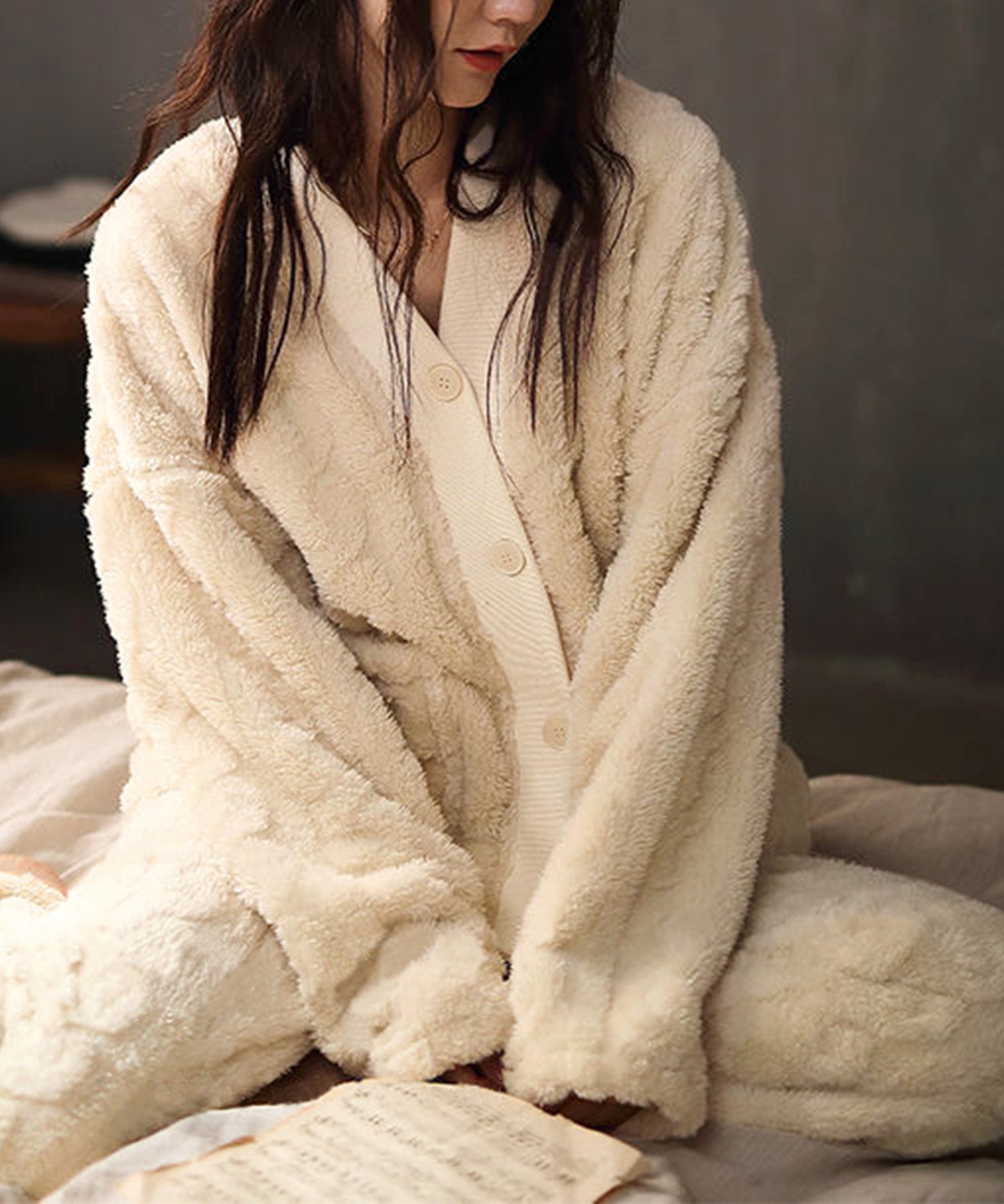 セール】ルームウェア レディース 長袖 冬 可愛い ふんわり もこもこ
