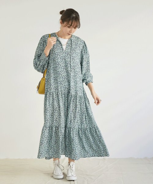 花柄キーネックティアードワンピース ドゥ アルシーヴ Doux Archives Magaseek