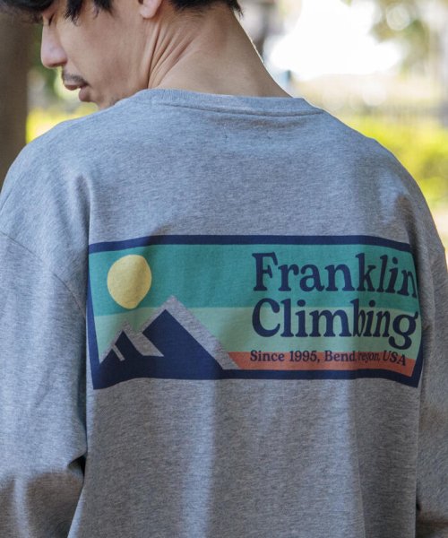 GLOSTER(GLOSTER)/【Franklin Climbing】エッセンシャルボックスロゴ バックプリントロンT/グレー