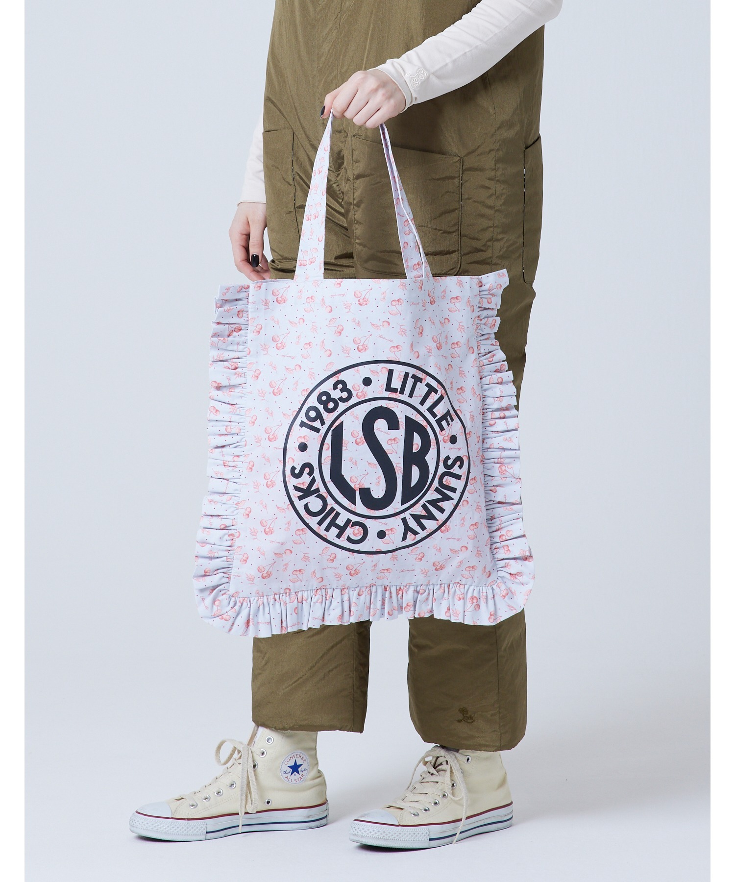 【8】【LSB－LG－015R】【Little Sunny Bite】LSB Logo frill tote bag