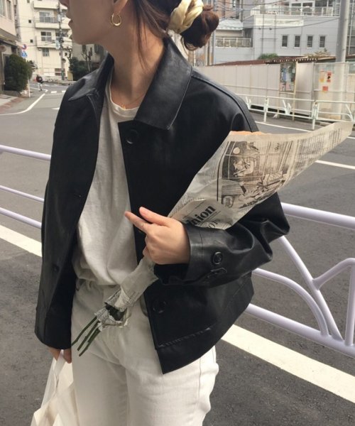 セール 韓国風フェイクレザージャケット レディース ジャケット Aimoha アイモハ Aimoha Magaseek