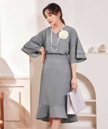 DRESS+(ドレス プラス)/フォーマル セットアップ フレアスカート 2way/グレー