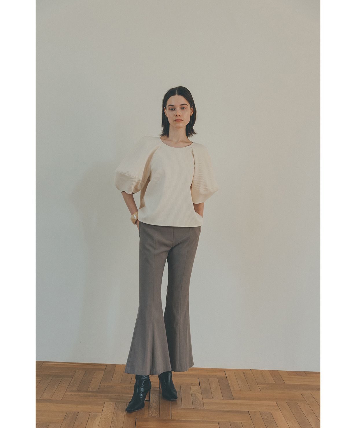 CLANE LOW WAIST BELL BOTTOM PANTS