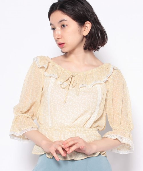 セール Majestic Legon マジェスティックレゴン ガーリーパターンフリルブラウス マジェスティックレゴン Majestic Legon Magaseek