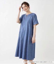 Leilian PLUS HOUSE(レリアンプラスハウス)/ストレッチデニムワンピース【Leilian the week】/ブルー系