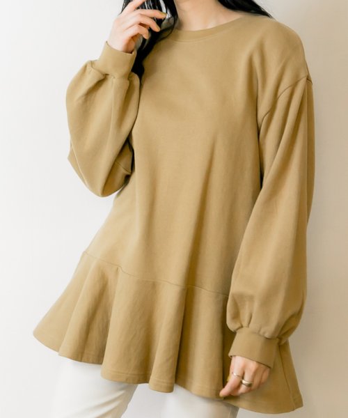 セール フェミニン 秋コーデ レディース カジュアル カットソー ロンt ロングスリーブ ビッグサイズ 体型カバー ビッグシルエット大きいサイズ M L Ll Xl X アットワン Atone Magaseek