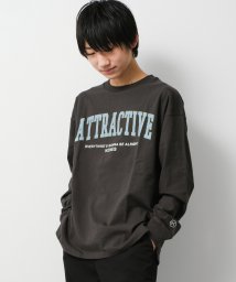 KENES GRAFFITI(ケネスグラフィティ)/アーチロゴプリントロングTシャツ/チャコールグレー